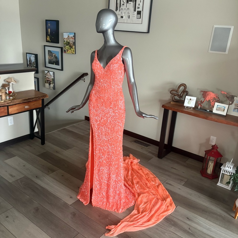 Sherri Hill Orange Prom Dress